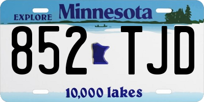 MN license plate 852TJD