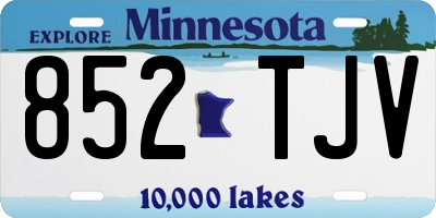 MN license plate 852TJV