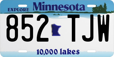 MN license plate 852TJW