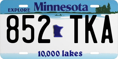 MN license plate 852TKA