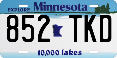 MN license plate 852TKD