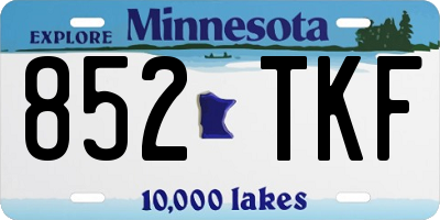 MN license plate 852TKF