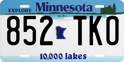 MN license plate 852TKO