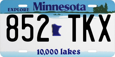 MN license plate 852TKX