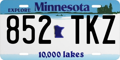 MN license plate 852TKZ