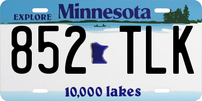 MN license plate 852TLK