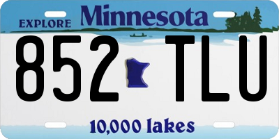 MN license plate 852TLU