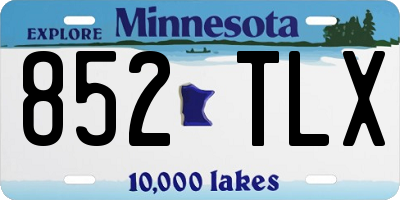MN license plate 852TLX
