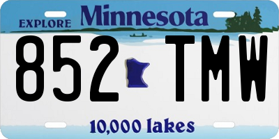 MN license plate 852TMW