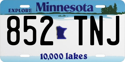 MN license plate 852TNJ