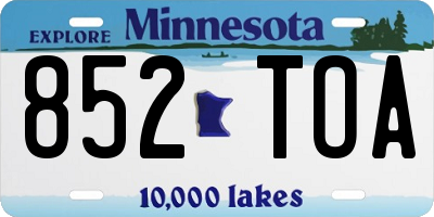 MN license plate 852TOA