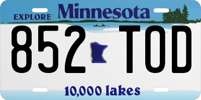 MN license plate 852TOD