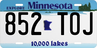 MN license plate 852TOJ