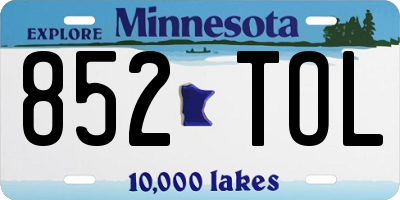 MN license plate 852TOL