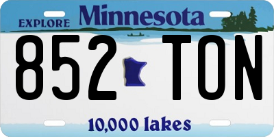 MN license plate 852TON