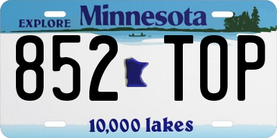 MN license plate 852TOP