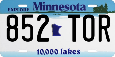 MN license plate 852TOR