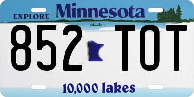 MN license plate 852TOT