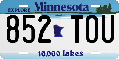 MN license plate 852TOU
