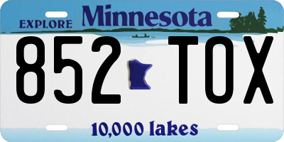 MN license plate 852TOX