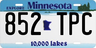 MN license plate 852TPC