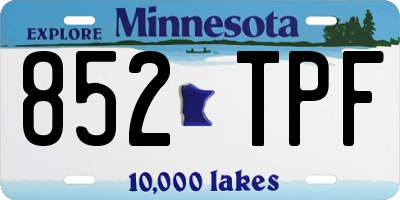 MN license plate 852TPF