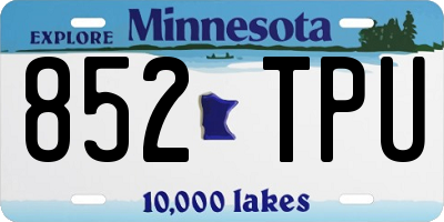MN license plate 852TPU