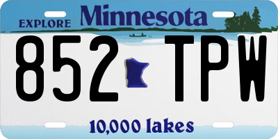 MN license plate 852TPW