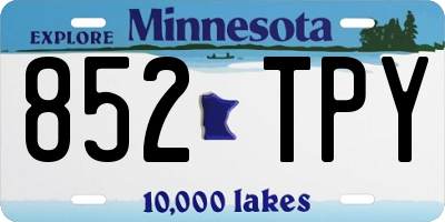 MN license plate 852TPY