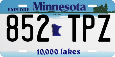 MN license plate 852TPZ