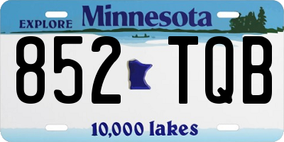 MN license plate 852TQB