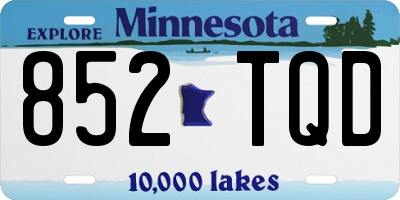 MN license plate 852TQD