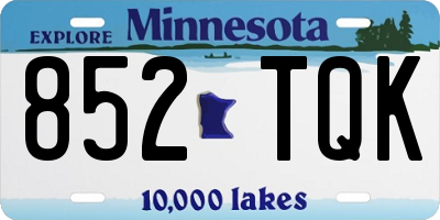 MN license plate 852TQK