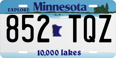 MN license plate 852TQZ