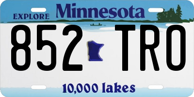 MN license plate 852TRO