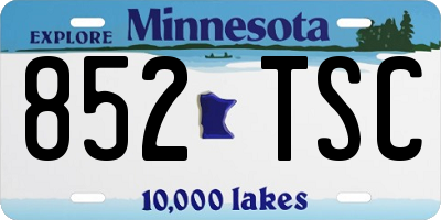 MN license plate 852TSC