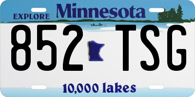 MN license plate 852TSG