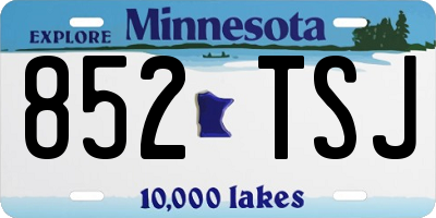 MN license plate 852TSJ
