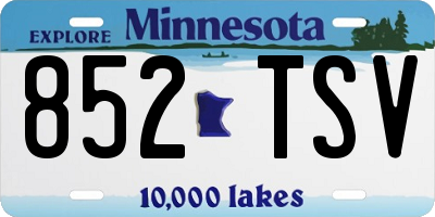 MN license plate 852TSV