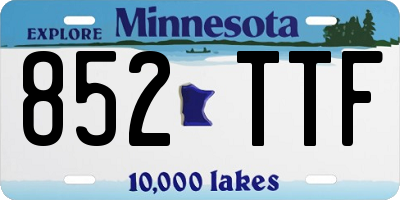 MN license plate 852TTF
