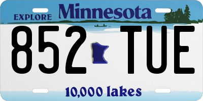 MN license plate 852TUE