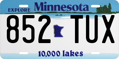 MN license plate 852TUX