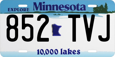 MN license plate 852TVJ