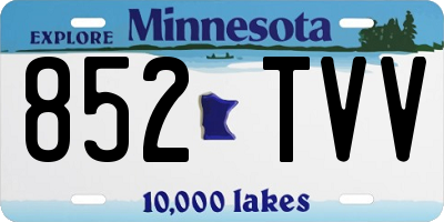 MN license plate 852TVV
