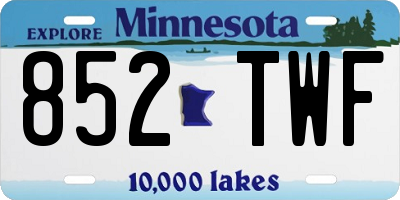 MN license plate 852TWF