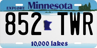 MN license plate 852TWR