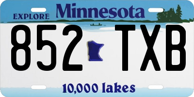 MN license plate 852TXB