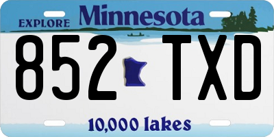 MN license plate 852TXD