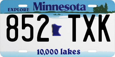 MN license plate 852TXK