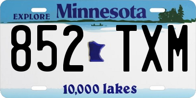 MN license plate 852TXM